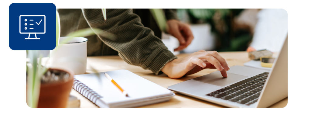Person uses a laptop to access the Pillar to Post online booking system